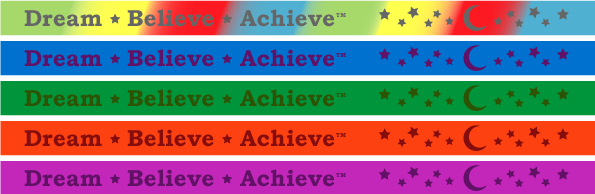Dream Believe Achieve debossed motivational & inspirational silicone wristbands 