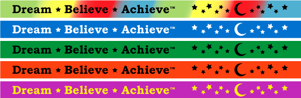 Dream Believe Achieve ink-filled  motivational & inspirational silicone wristbands 